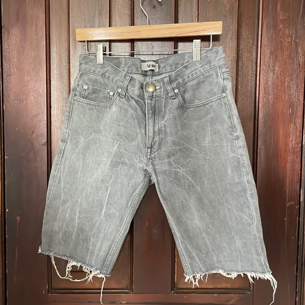 Acne Gray Jean Shorts for Men